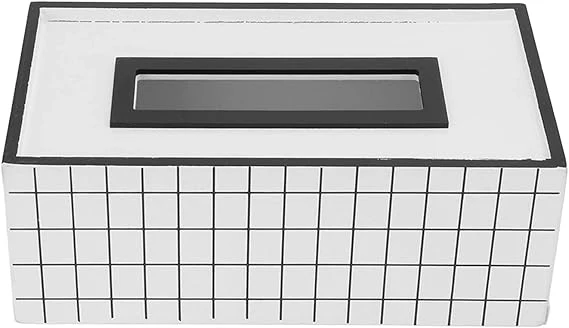 Nordic Style Wooden Tissue Box-Line Gird(SA2405-26) - Image 6