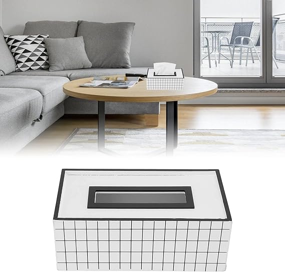 Nordic Style Wooden Tissue Box-Line Gird(SA2405-26) - Image 9