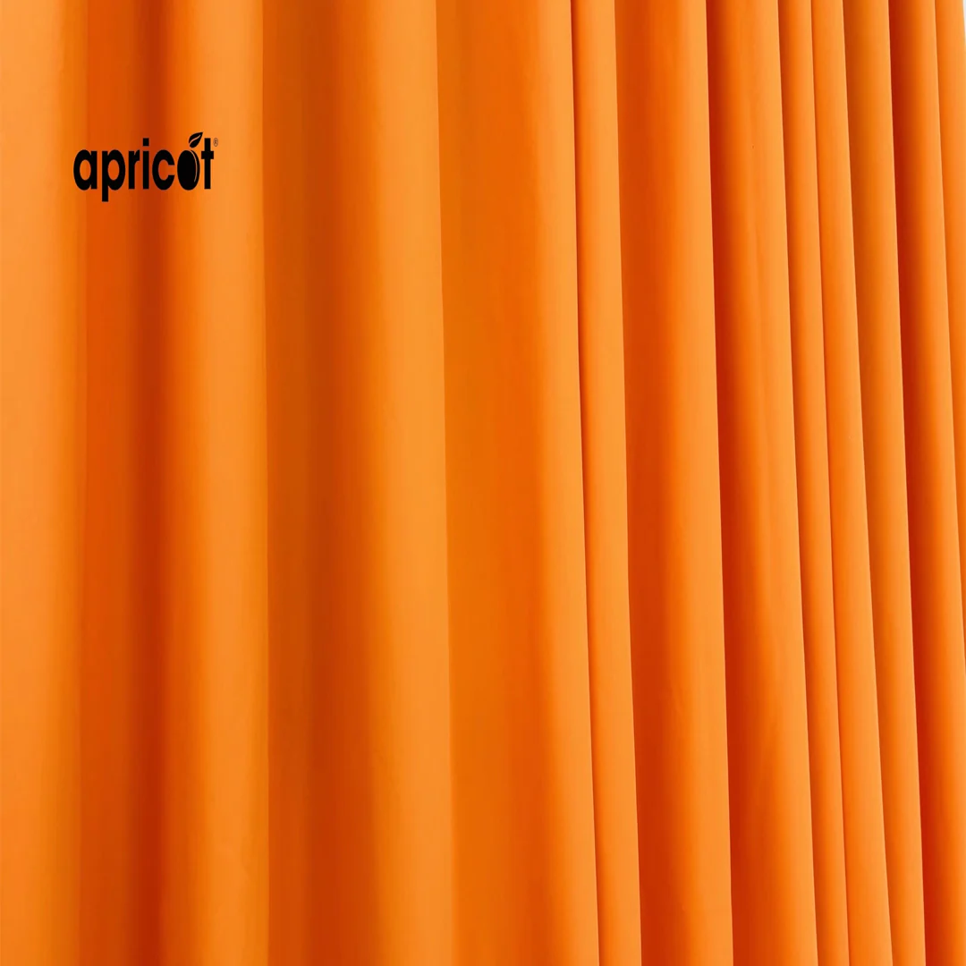 Plain Dyed Laminated Curtain-Orange - Image 2