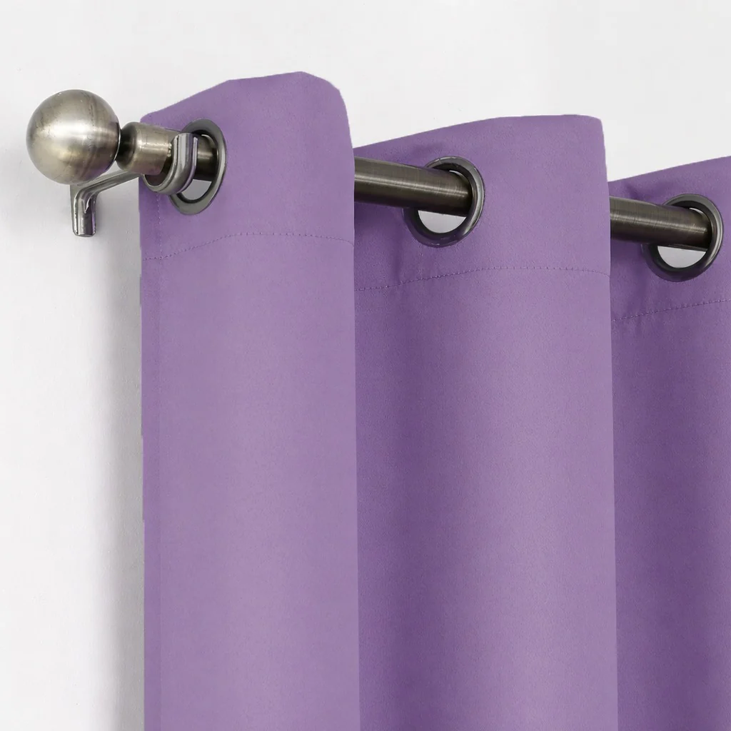 Plain Dyed Laminated Curtain- Purple - Image 5