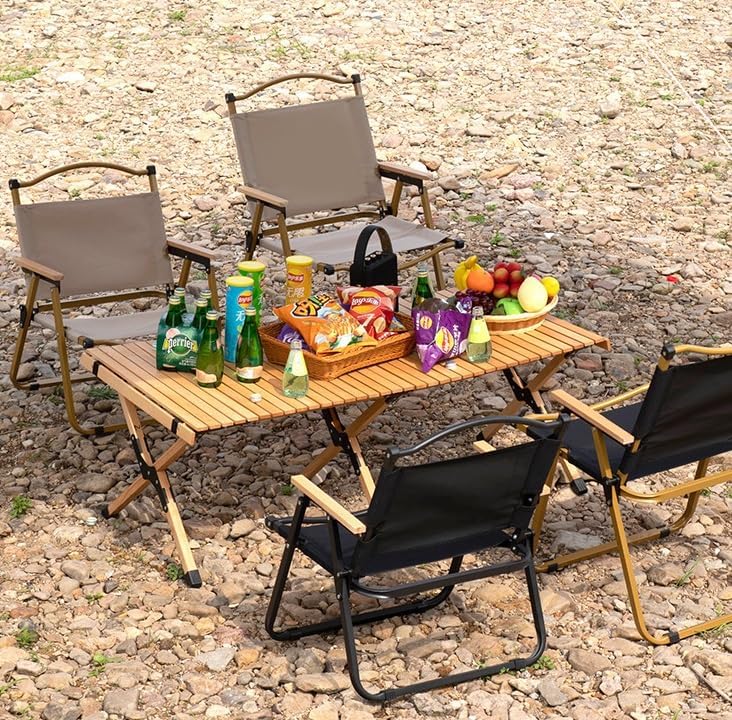 Portable Foldable Chair With Metal Frame(SA2405-145)-Black