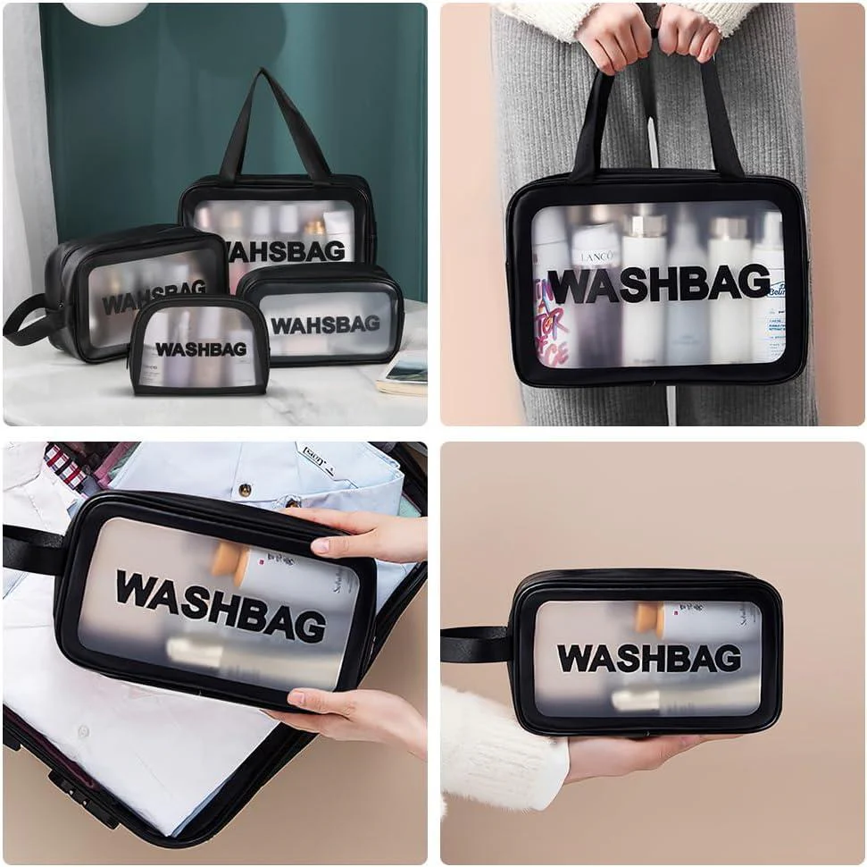 Portable Makeup Organizer Bag WASHBAG-Black Large 14626(SA2405-119) - Image 2