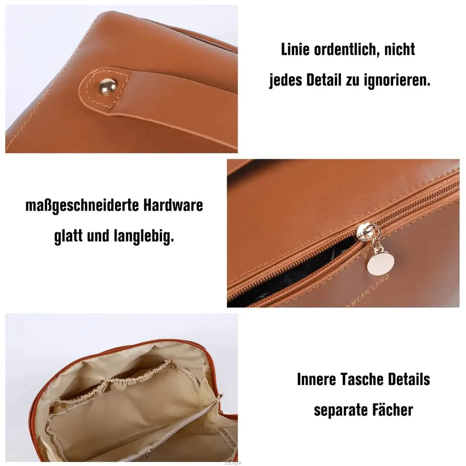 Portable PU Makeup Powder Waterproof Multifunctional Bag-Brown(SA2403-21) - Image 11