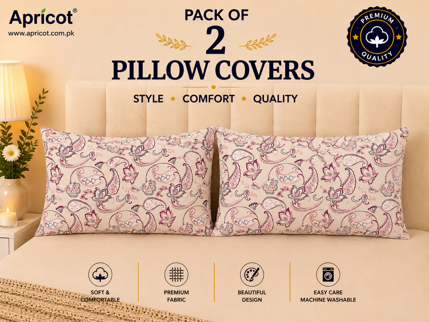 Printed Pillow Covers Pack of 2- PC0070 - Image 2