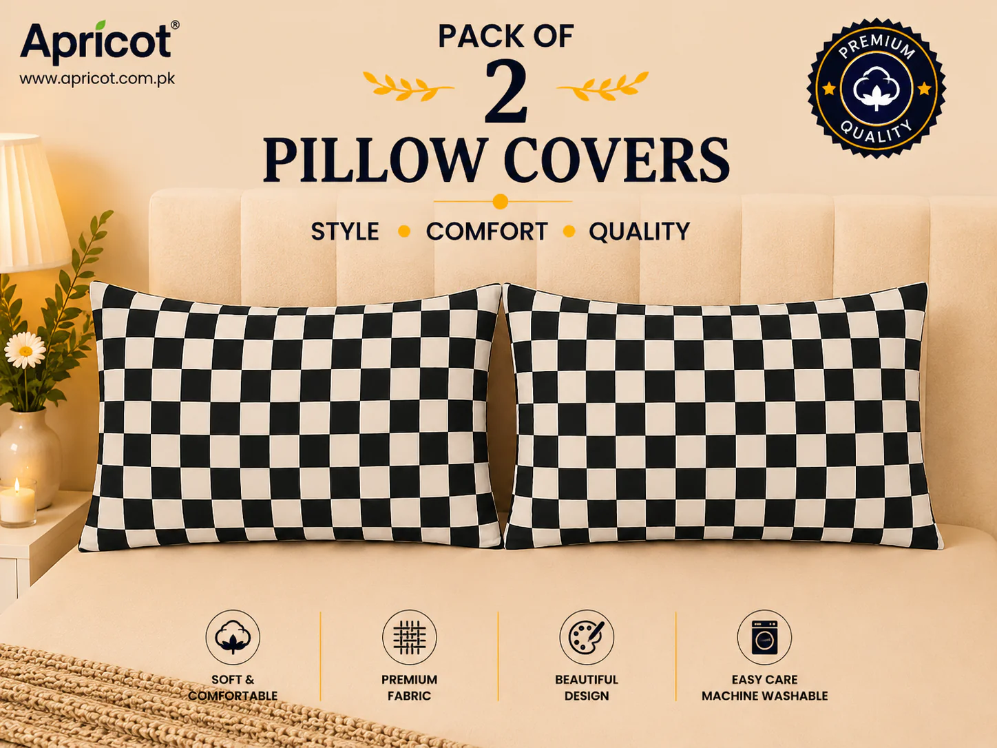 Printed Pillow Covers Pack of 2- PC0077 - Image 2