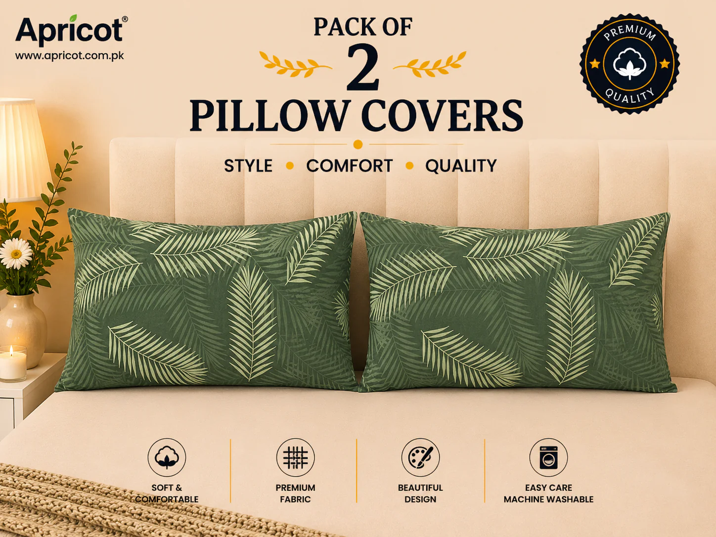 Printed Pillow Covers Pack of 2- PC0078 - Image 2