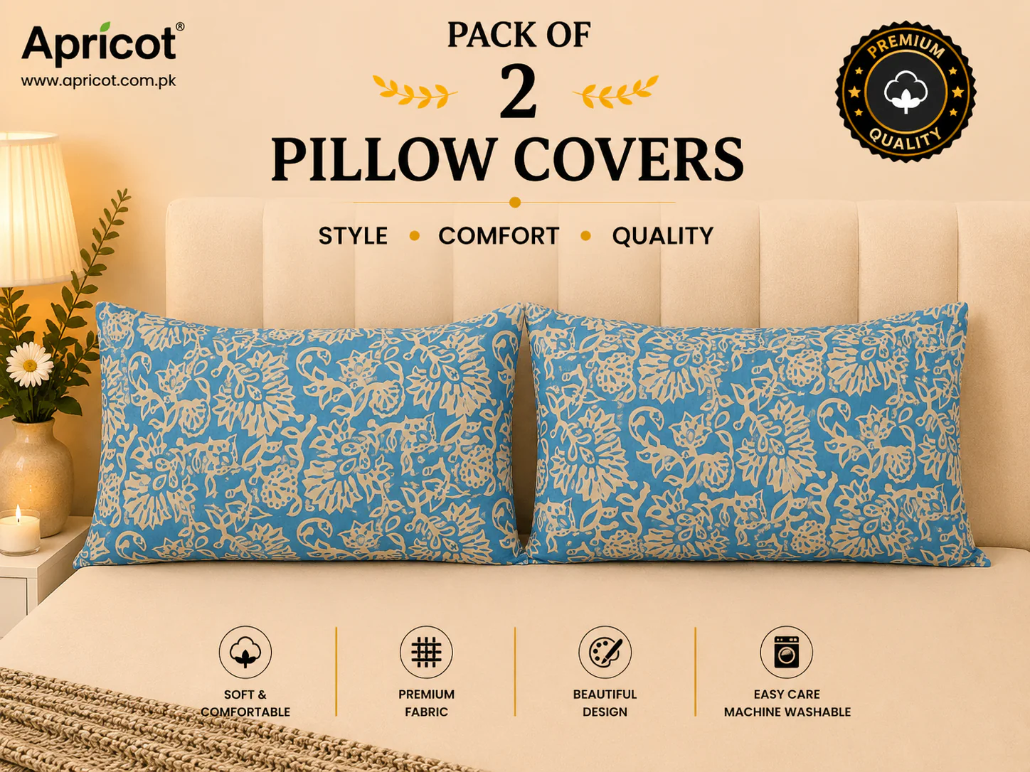 Printed Pillow Covers Pack of 2- PC0081 - Image 2