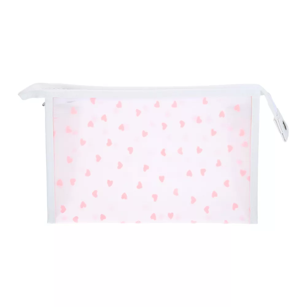 PU Waterproof Travel Cosmetic Bag Heart-SA2408-280(Pink) - Image 2