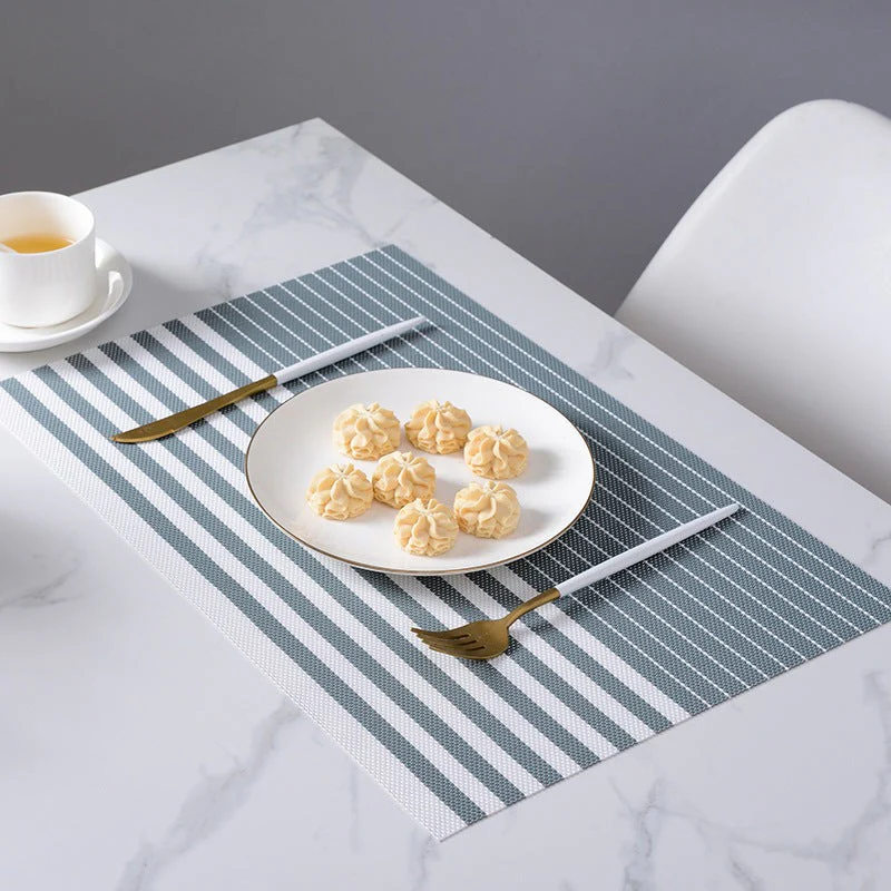 PVC Table Place Mats-Grey Lines