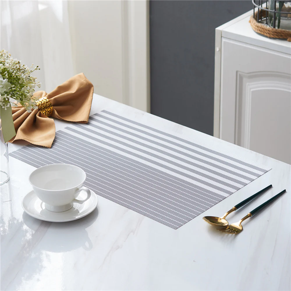 PVC Table Place Mats-Grey Lines - Image 3