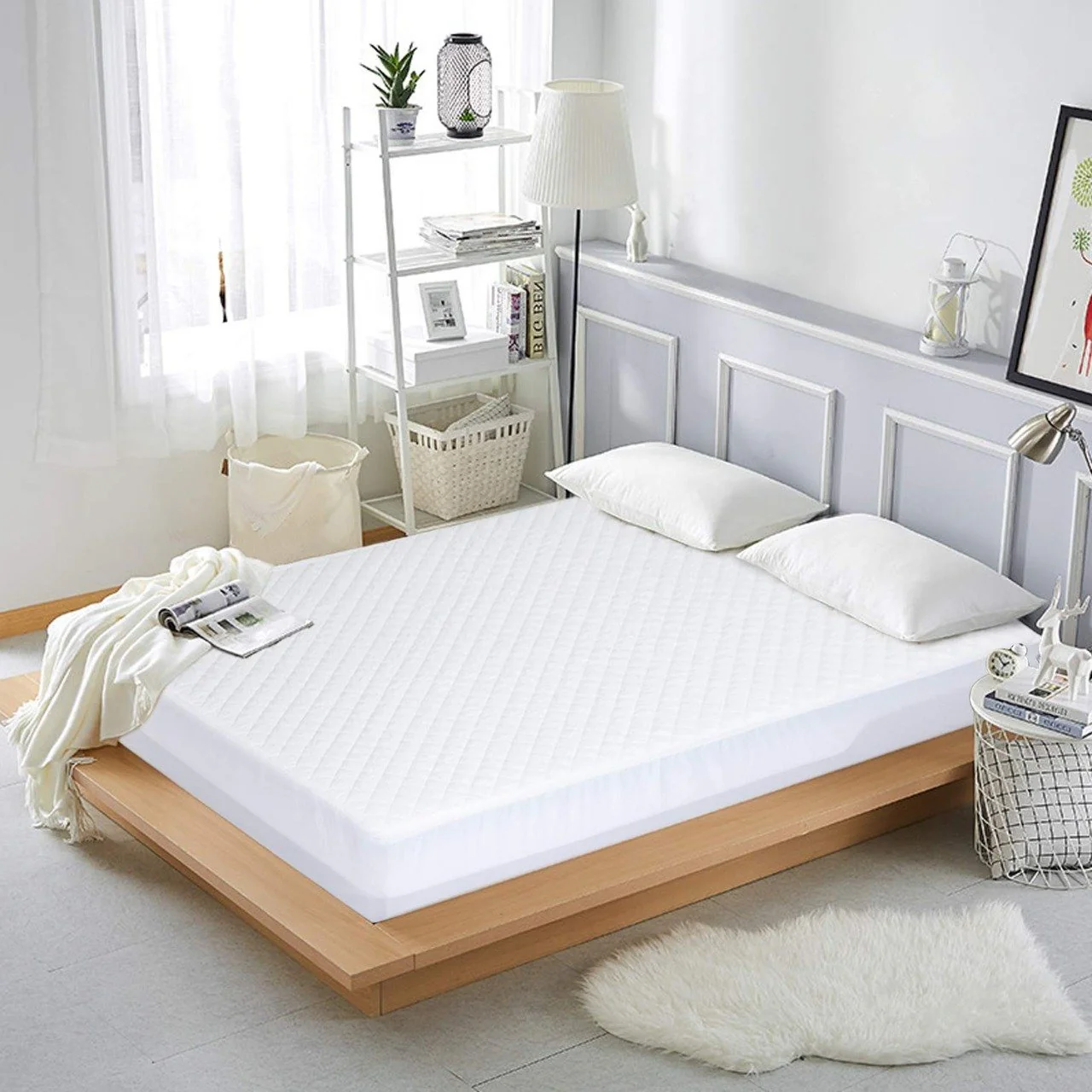 Quilted Waterproof Mattress Protector-White - Image 2