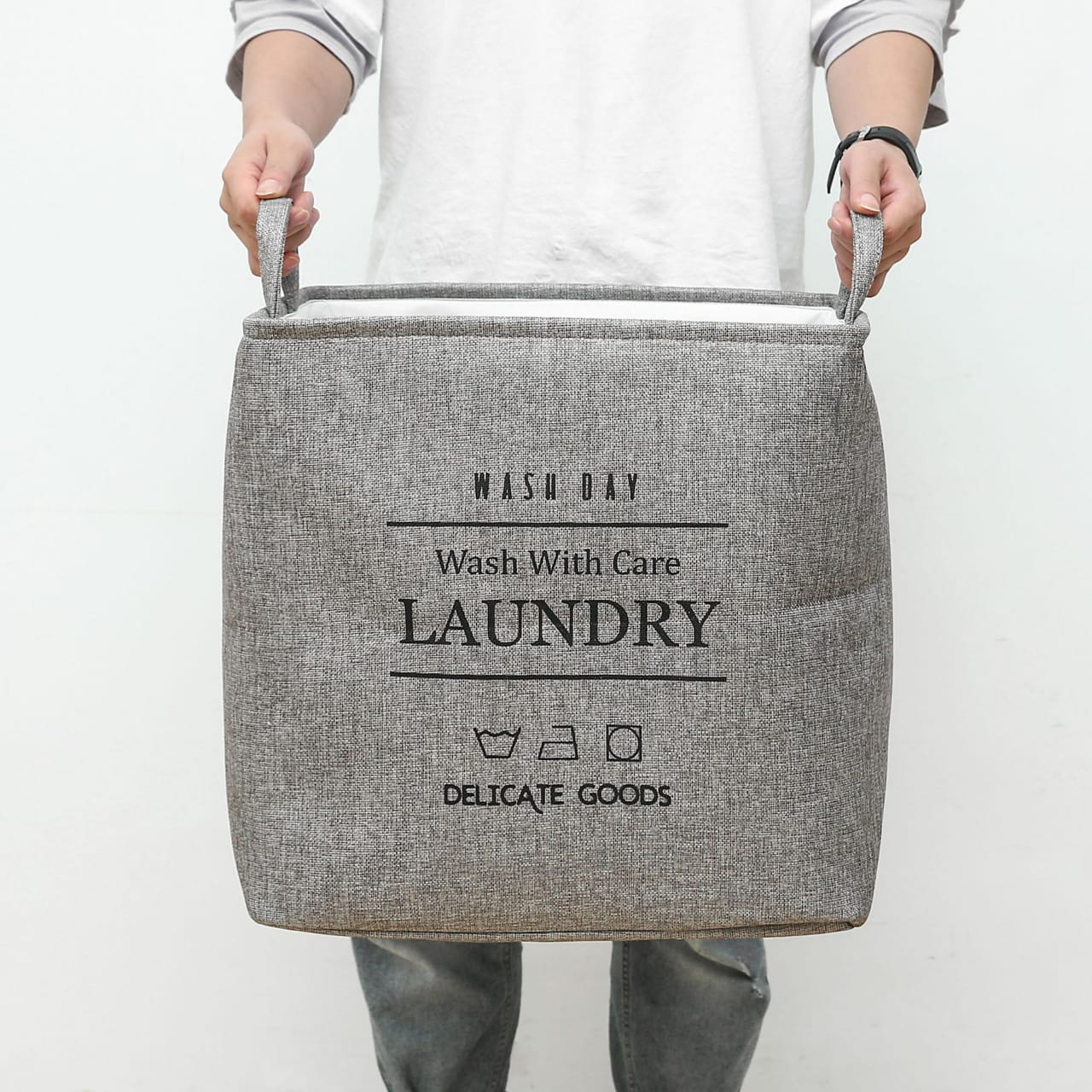 Rectangular Eva Collapsible Laundry Basket(2616)-Grey