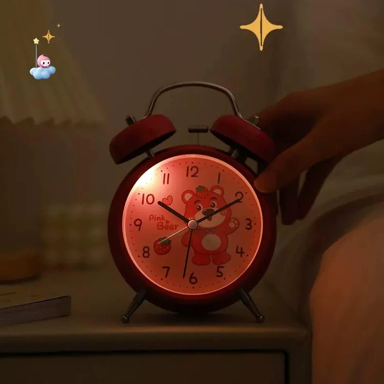 Side Table Alarm Clock SA2405-233(Pink) - Image 3