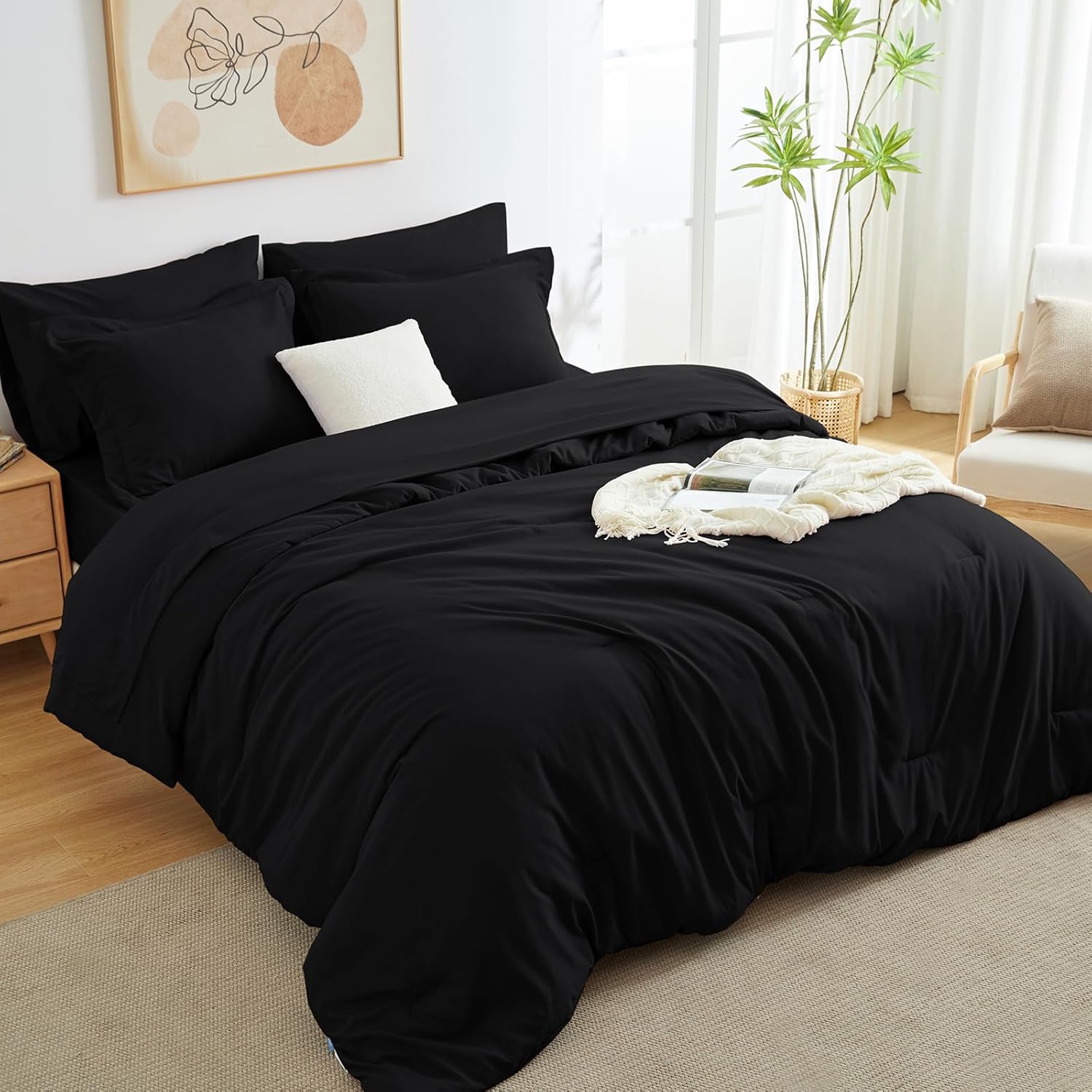 Solid Duvet Cover-Black - Image 5