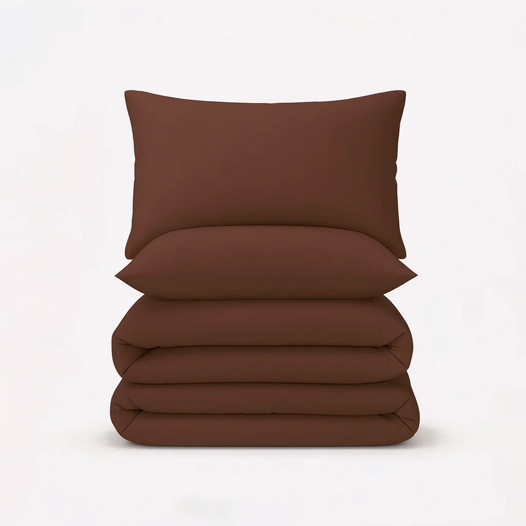 Solid Duvet Cover-Brown