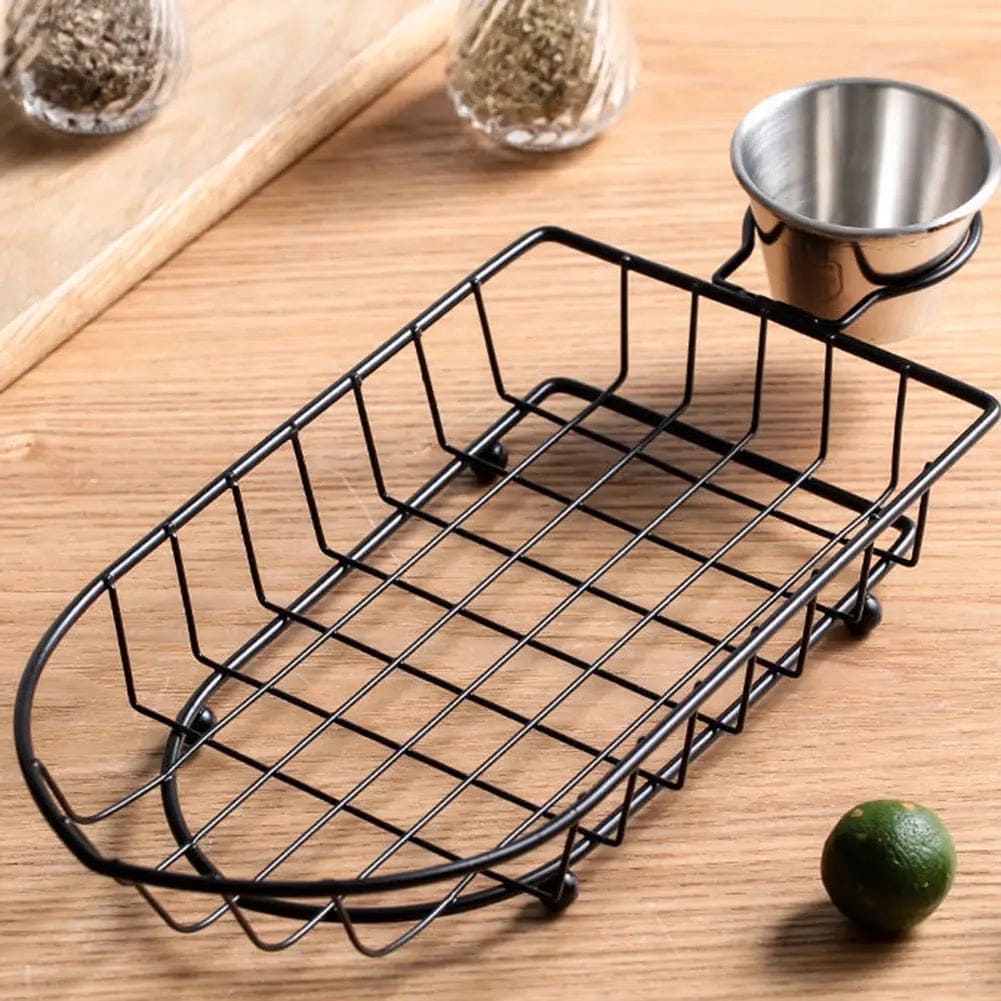 Stainless Steel Boat Snack5647 Basket-Black - Image 2