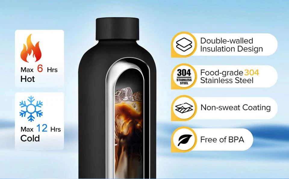 Stainless Steel Insulated Water Bottle(SA2408-224)-Maroon - Image 5