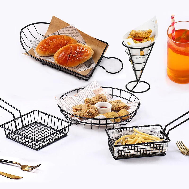 Stainless Steel Square Snack 5648Basket-Black - Image 11
