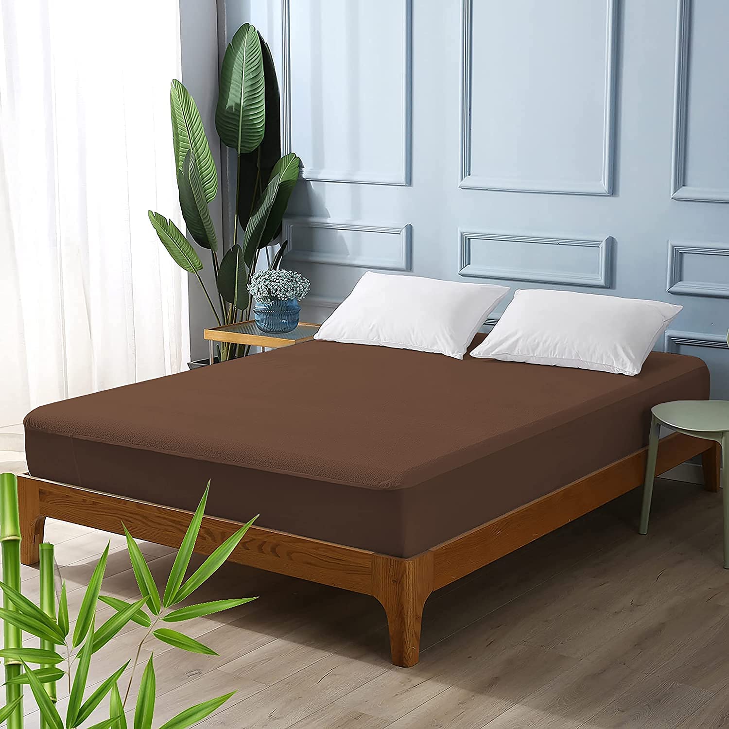 Terry Waterproof Mattress Protector-Brown - Image 4