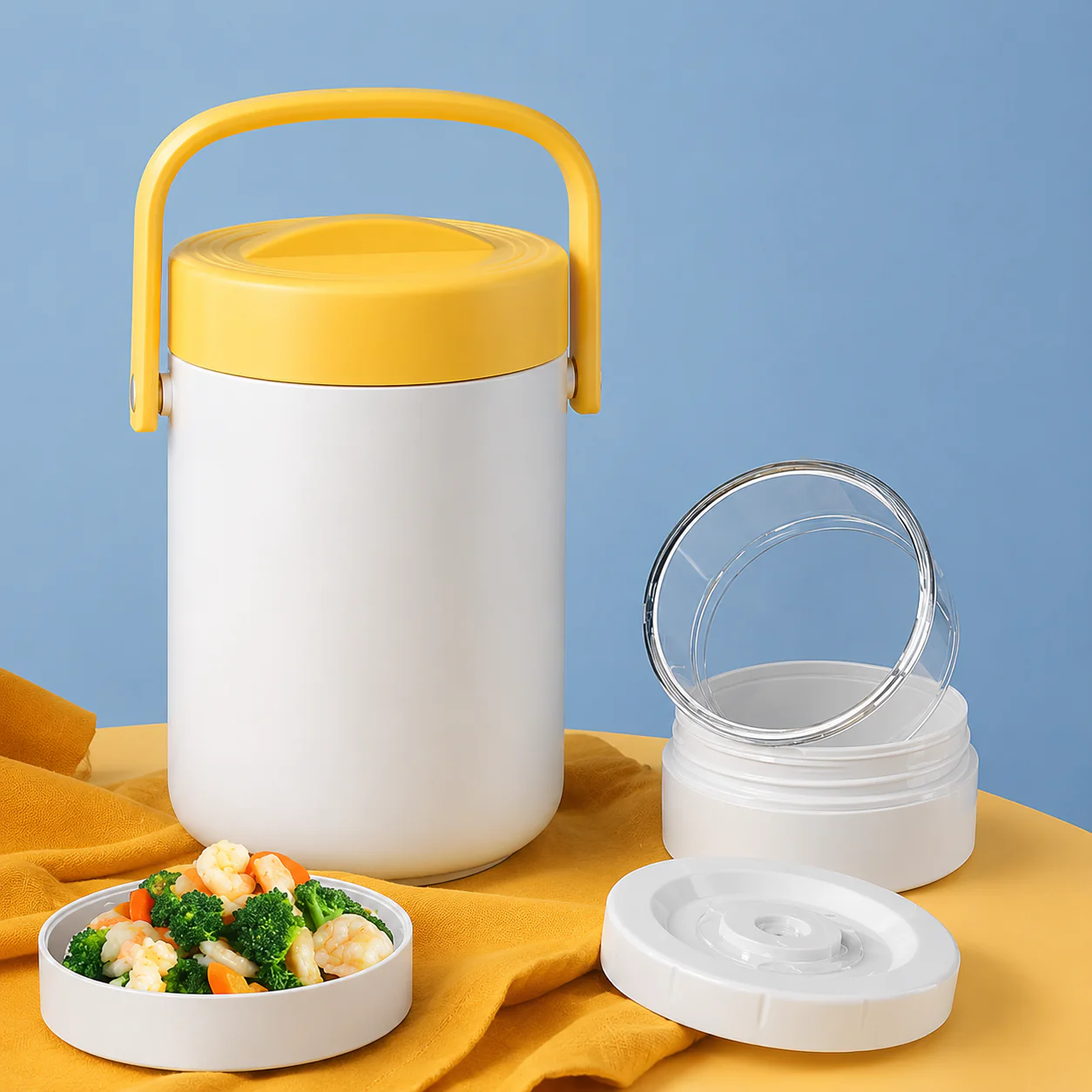 Thermal Insulated Lunch Box Stainless Steel5558(SA2405-46)- Yellow - Image 2