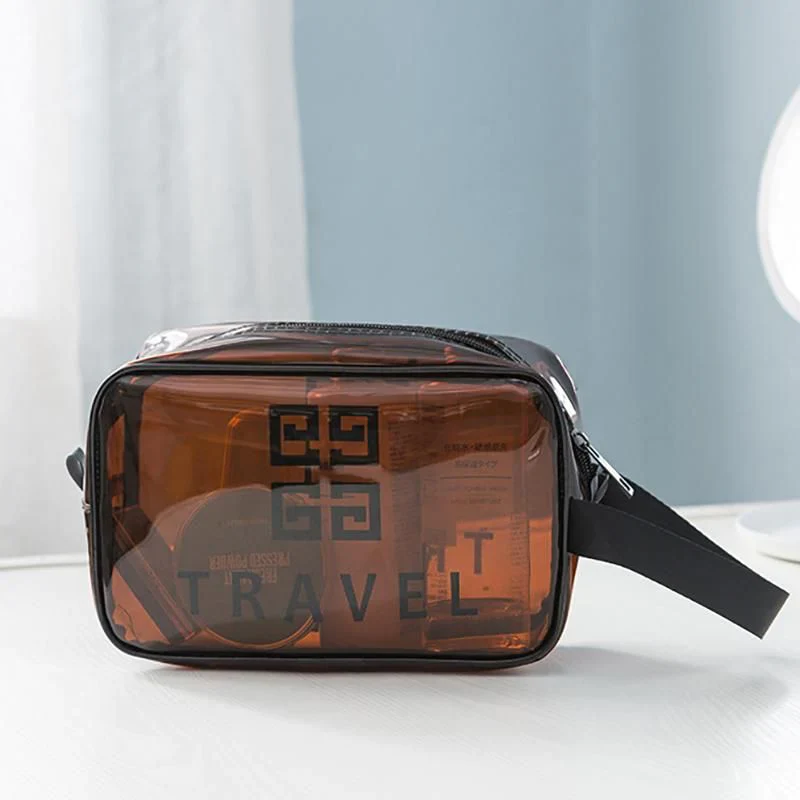 Transparent PVC Portable Travel Cosmetic Bag 5445-Cofee - Image 2
