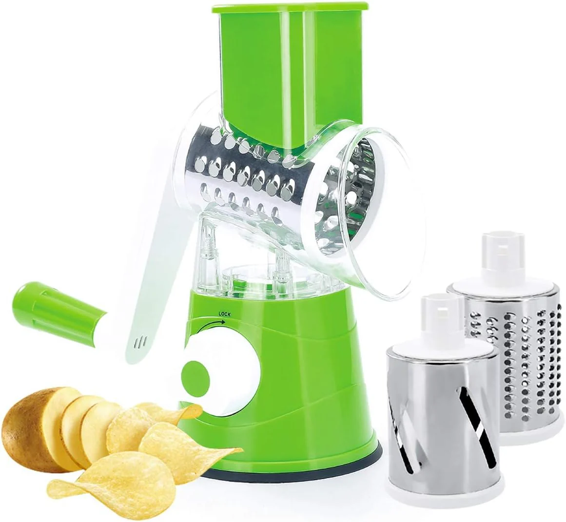 Vegetable Slicer with 3 Interchangeable Blades (SA2510-021)GREEN - Image 4