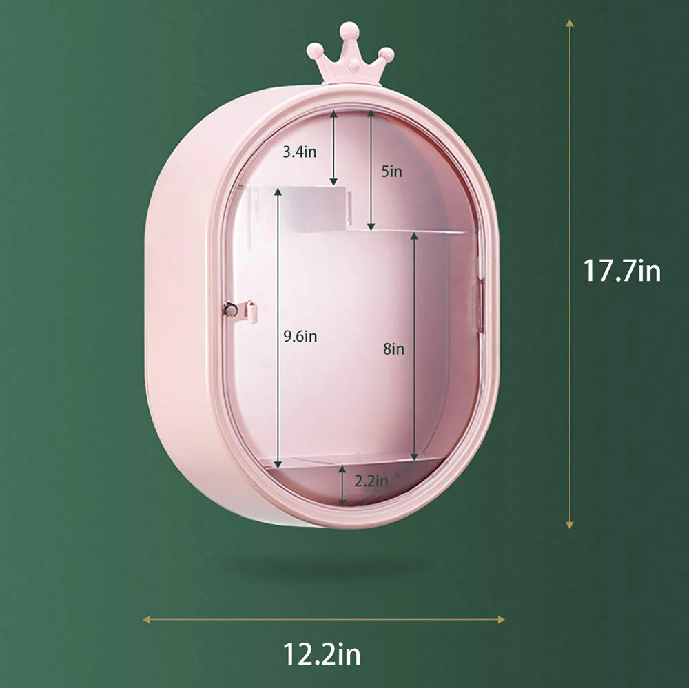 Wall Mounted Makeup Organizer-Pink - Image 2