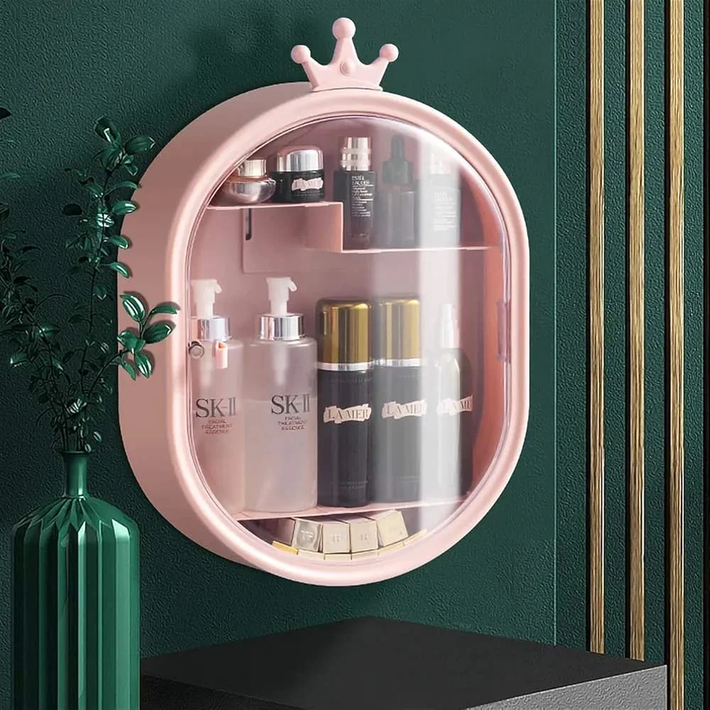 Wall Mounted Makeup Organizer-Pink - Image 9