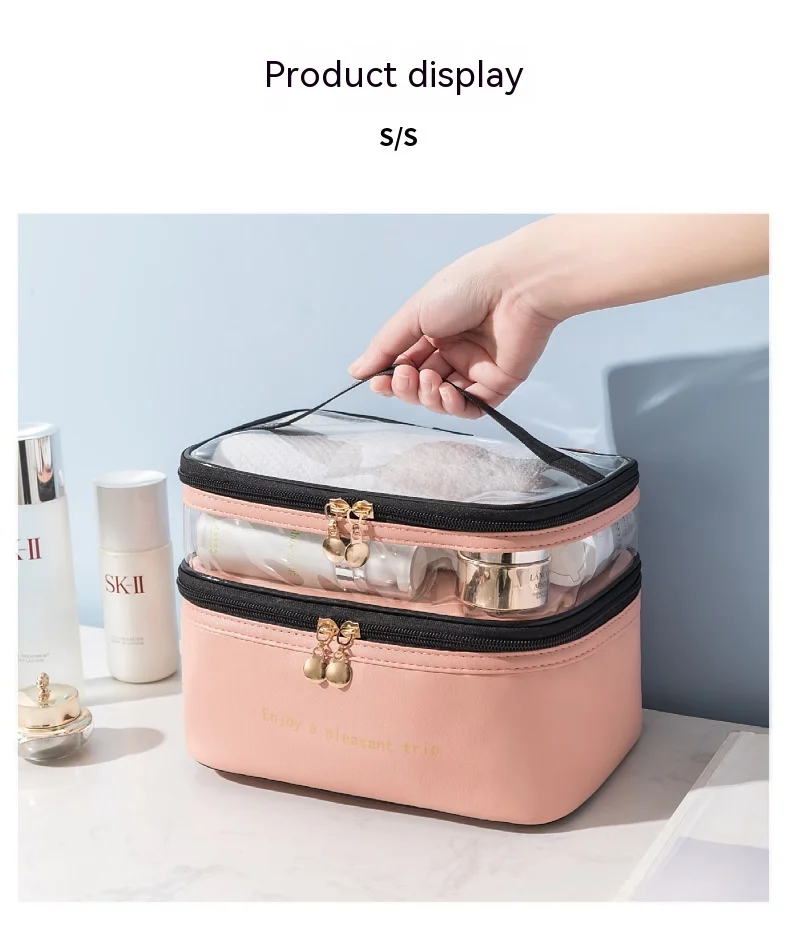 Waterproof Pvc Cosmetic Travel Portable Bag-Pink - Image 7
