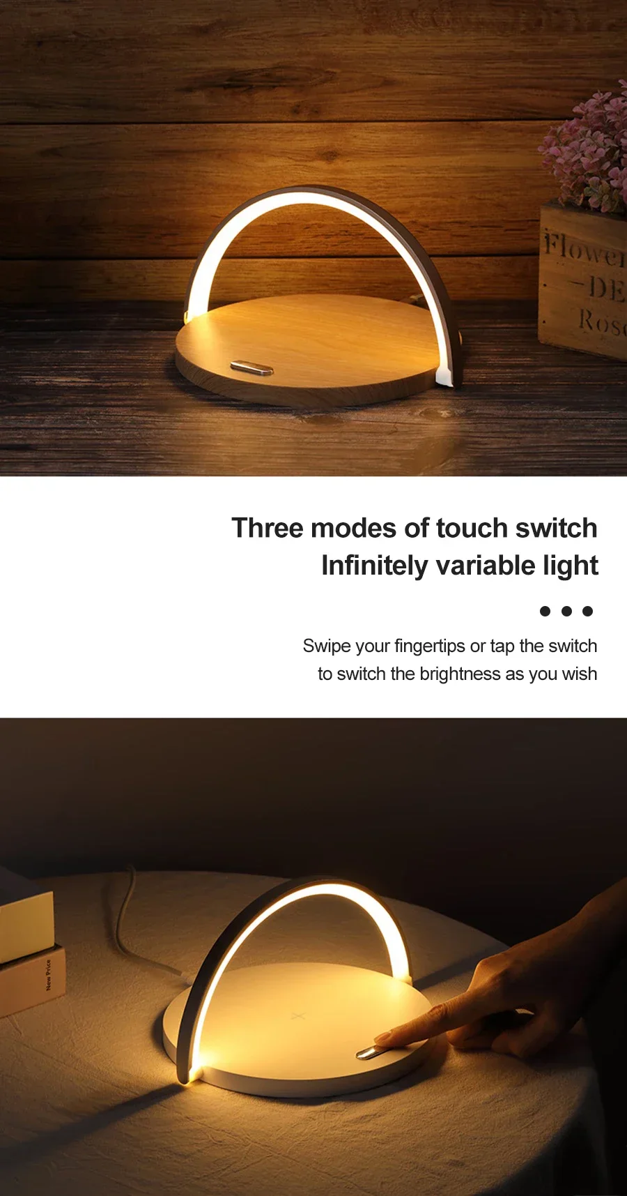 Wireless Charger Fast Charging Pad and LED Lamp-SA2405-185 - Image 6