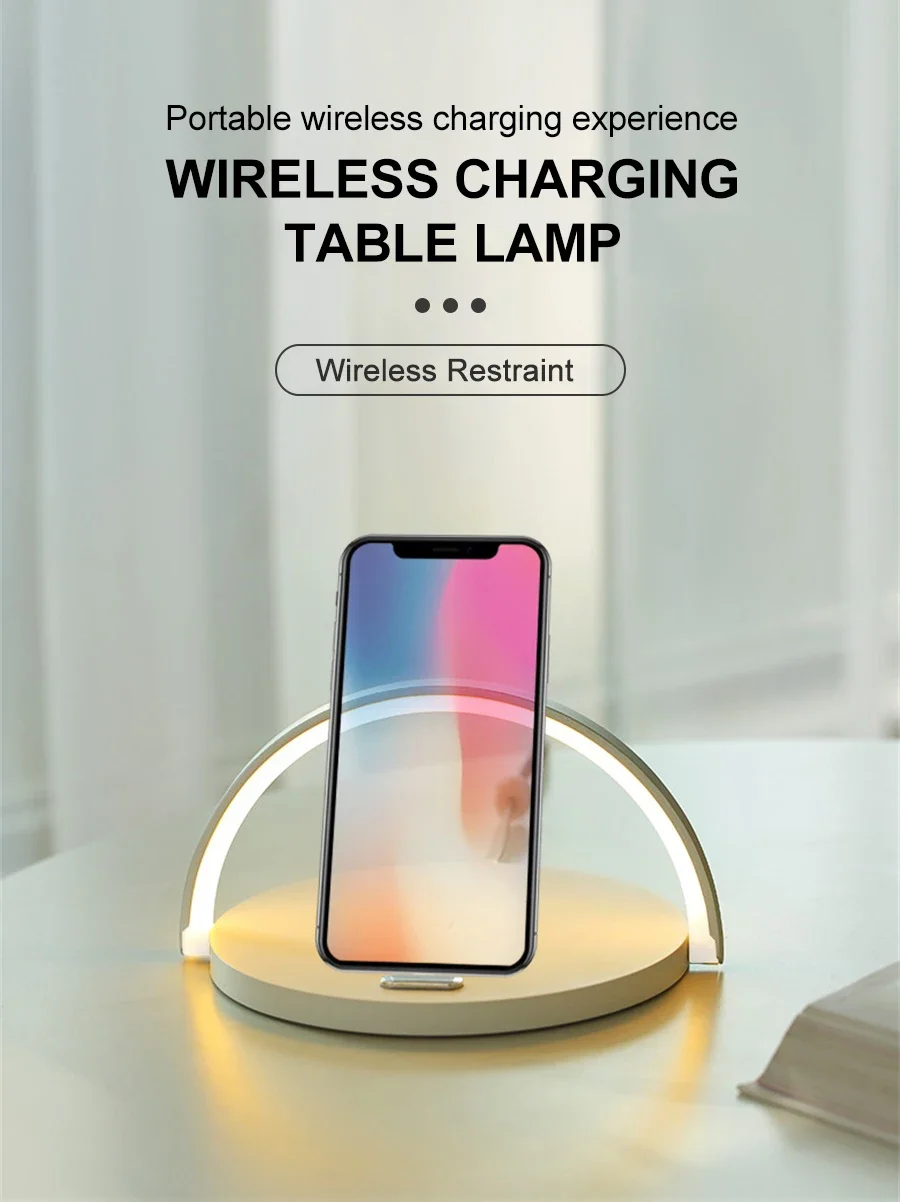 Wireless Charging Pad and LED Lamp-SA2405-185 Wooden Texture - Image 5