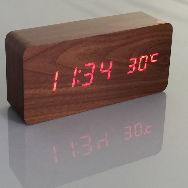 Wood Style Digital Clock(SA2405-228)-yellow(Red LED) - Image 4