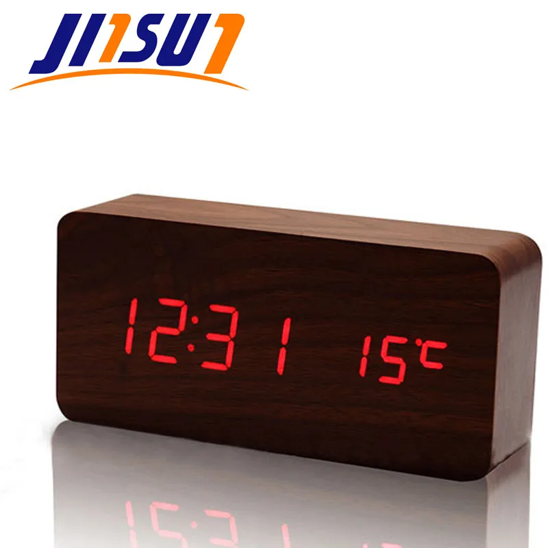 Wood Style Digital Clock(SA2405-228)-yellow(Red LED) - Image 5