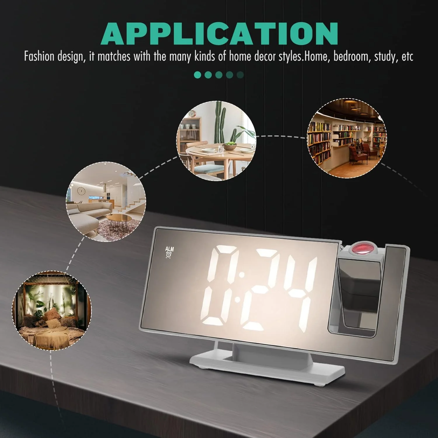 Wooden Style Projection Digital Alarm Clock-SA2405-227 - Image 9