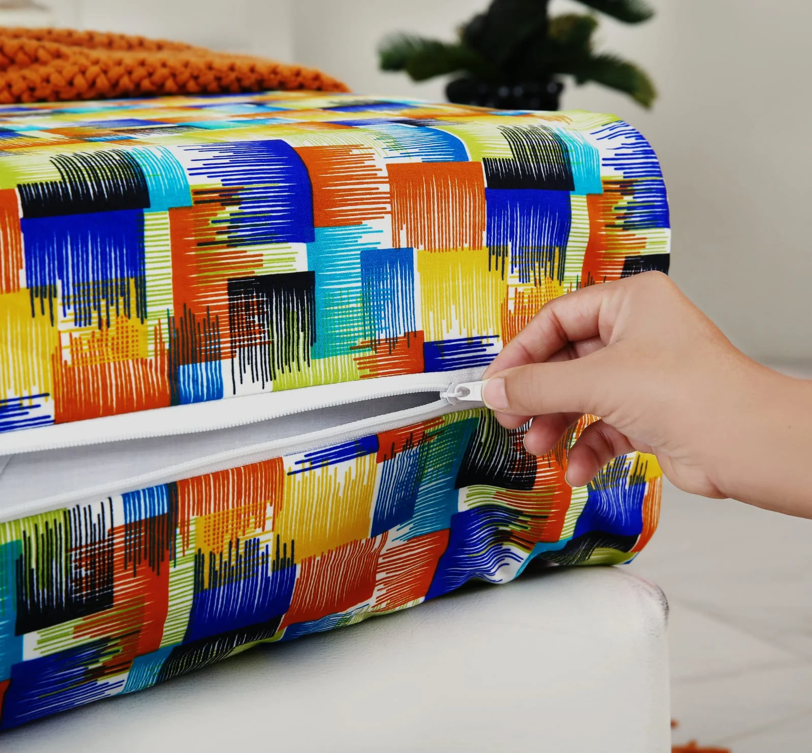 Zipper Mattress Cover Printed-Coral Rush - Image 10