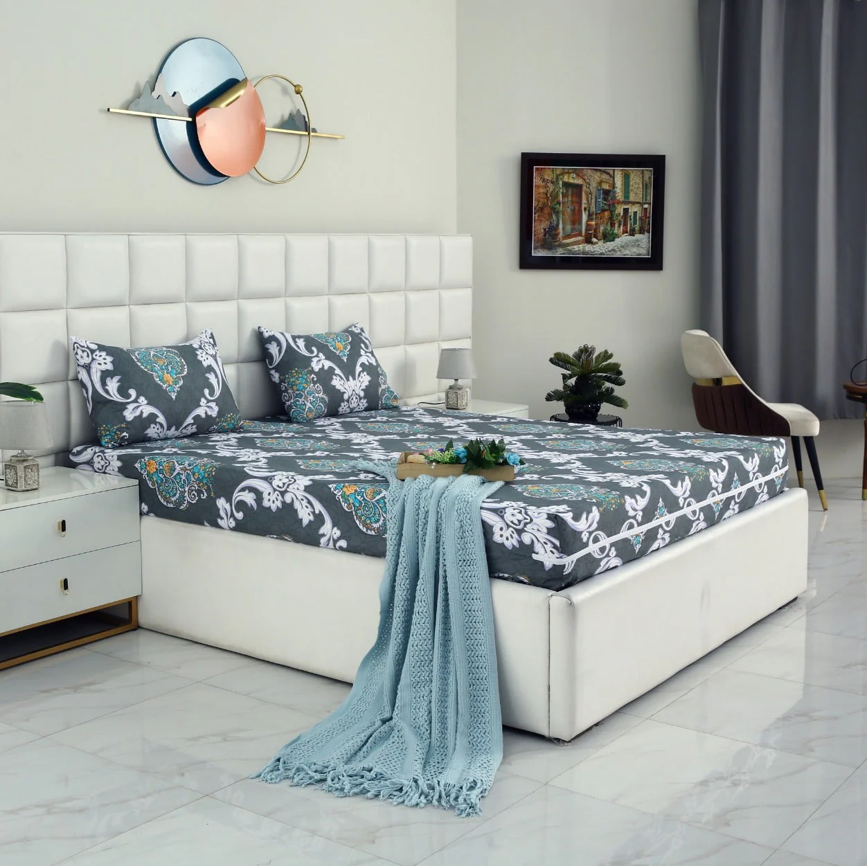 Zipper Mattress Cover Printed-Medallion Gold